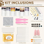 MOREJMTT Needle Felting Kit, 6 PCS Animal Needle Felting Beginner Kits, Wool Felt Needle Felting Tools Foam Pad, Craft Party Supplies for Beginners Adult(Cat Family)