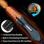 ROMECH 350W Heat Gun with 2 Nozzles, Dual Temp Heat Gun 400°F-660°F, Fast Heat Hot Air Gun with Overload Protection for DIY Craft Embossing Shrink Wrapping (Blue)