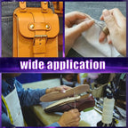 Swpeet 19Pcs Portable Canvas Leather Sewing Awl and Needle Kit With Nylon Waxed Cord Thread Thimble Assortment, Copper Handle Tools for Leather, Shoe and Repair