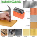 HARFINGTON 36pcs Metal Stamping Kit 5/16" (8mm) Steel Uppercase Letter and Number Punch Set (A-Z / 0-8 / "&" Symbol) Punch Press Tool with Case for Imprinting Metal Plastic Wood Leather