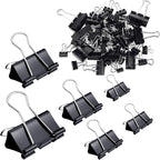 Yexiya 1000 Pcs Binder Clips Bulk Assorted Sizes Black Paper Clips Small Binder Clips Office Clips Bulk Mini Paper Clamps Multi Sizes for School Teachers Office Supplies (Multi Sizes)