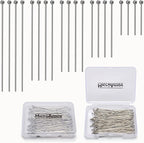 100pcs Silver Filled Ball Pins Non Tarnish Craft Earring Bracelet Jewelry Making Accessories Supplies (70mm (2.75in), Silver-Ball Pin)