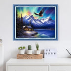 Dooxvey Cross Stitch Kits for Adults Beginners,Full Range of Cross-Stitch Stamped Kits Needlepoint Kits for Beginners Embroidery Kits 11CT Cross Stitch Patterns-Aurora Eagle 16x20 inch