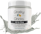 Chalky Chicks All-in-One Chalk Paint for Furniture or Cabinet - 4 Fl Oz - Matte Finish Normandy (Light Gray) for Metal, Wood Furniture Paint - No Sanding All-in-One for Home Decor & Crafts, USA Made