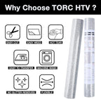 TORC Silver Glitter HTV Heat Transfer Vinyl Roll 12 inch x 5 ft Iron on Vinyl for T Shirts Crafts
