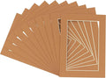 11x14 Mat for 8.5x11 Photo - Precut Aged Oak Brown Picture Matboard for Frames Measuring 11 x 14 Inches - Bevel Cut Matte to Display Art Measuring 8.5 x 11 Inches - Acid Free Pack of 25 MATS
