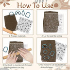 CHGCRAFT Flowers Polymer Clay Texture Sheets Rose Daisy Silicone Texture Stamp Lilies Cherry Blossom Clay Modeling Pattern Pad Texture Sheets for Polymer Clay Making Earrings Jewelry