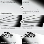 Trotec | Metallic Looking Acrylic Sheet | 12"x20"x1/16, 4 Pcs | Bright Chrome/Black | Metallic Finish - Scratch Resistant for Laser Engraving & Cutting,Printing,Glowforge,Name Plate | USA Made