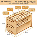 Paint Organizer with Brush Holder – 105-Bottle Holder with 6 Miniature Stands – Brush and Paint Storage for Miniature Painting