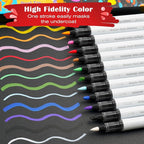 SFAIH Halloween Gifts Acrylic Paint Markers, 48 Colors Dual Tips Acrylic Brush Markers With Chisel Tip, Automatic Ink Control, Ultra-High Coverage, No Bleed Ink, Art Supplies for Rock, Canvas, Fabric