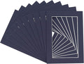 6x8 Mat for 8x10 Frame - Precut Mat Board Acid-Free Navy 6x8 Photo Matte Made to Fit a 8x10 Picture Frame, Premium Matboard for Family Photos, Show Kits, Art, Picture Framing, Pack of 10 Mats