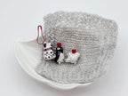 Wander wolly Handmade Animal Stitch Markers for Knitting, Three Pieces in Storage Case, One Dove, One Penguin, and One Dalmatian