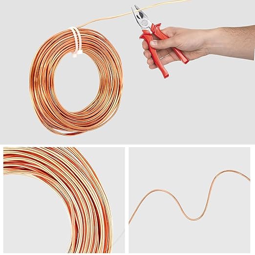 14 Gauge/1.6mm 79 Feet 1 Pound 99.9% Dead Soft Copper Wire for Electroculture Gardening, Jewelry Making, Beading, Science Projects, DIY Artwork