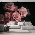 wall26 Wall Sticker/Wall Mural Dark Rose Flower Blossoms Nature Wilderness, Not Peel and Stick, Non-Woven Wallpaper Decorative for Bedroom, Living Room, Office - 99x96 inches