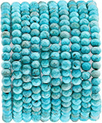 Natural Blue Turquoise Beads 4x2mm 120pcs Faceted Rondelle Loose Semi Gemstone Beads for Jewelry Making Design