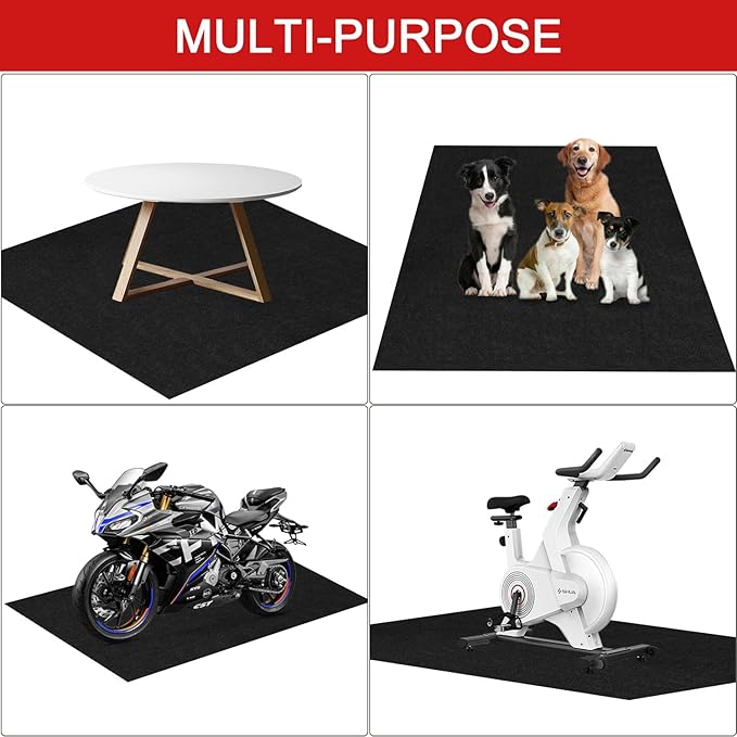 Golener Oil Spill Mat - Garage Floor Mat, Absorbent Oil Pad, Premium Maintenance Mat, Waterproof, Contain Liquid, Protect Garage Surface from Spill & Stain, Reusable, Washable, Durable, Black, 48”x96”