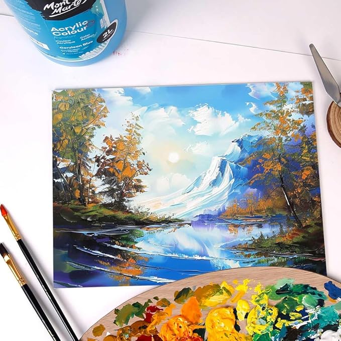 Mont Marte Discovery School Acrylic, Titanium White, 1/2 Gallon (2 Liter). Ideal for Students and Artists. Excellent Coverage and Fast Drying. Pump Lid Included.
