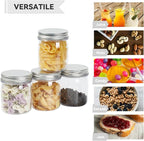 novelinks 8 oz Clear Plastic Jars with Screw-On Lids - BPA-Free Refillable Storage Containers for Slime, Spices, Crafts, Kitchen & Home Organization (48 Pack,Silver)
