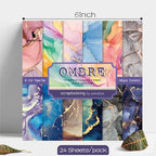 YASMEN Single-Sided Scrapbook Paper Pad, Marble Pattern Bronzing Cardstock, 6"6" Designer Themed Art Kits, Bullet Junk Journal Craft Decopodge - 24 Sheets