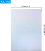 PATIKIL 11.7x8.3" Holographic Sticker Paper, 20Sheets A4 Polypropylene Self-Adhesive Transparent Waterproof Laminate Overlay Film for Photo Cards Scrapbook Decorations, Little Circle