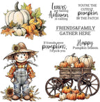 Halloween Clear Silicone stampReusable Stamp with Pumpkins, Skulls, Bats, Santa Claus, and Holiday Designs. Used for Making Cards, scrapbooks, and DIY templates (Scarecrow)