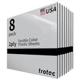 Trotec | Metallic Looking Acrylic Sheet | 12"x12"x1/16, 8 Pcs | Smooth Silver/Black | Metallic Finish - Scratch Resistant for Laser Engraving & Cutting,Printing,Glowforge,Name Plate | USA Made