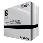 Trotec | Metallic Looking Acrylic Sheet | 12"x12"x1/16, 8 Pcs | Smooth Silver/Black | Metallic Finish - Scratch Resistant for Laser Engraving & Cutting,Printing,Glowforge,Name Plate | USA Made