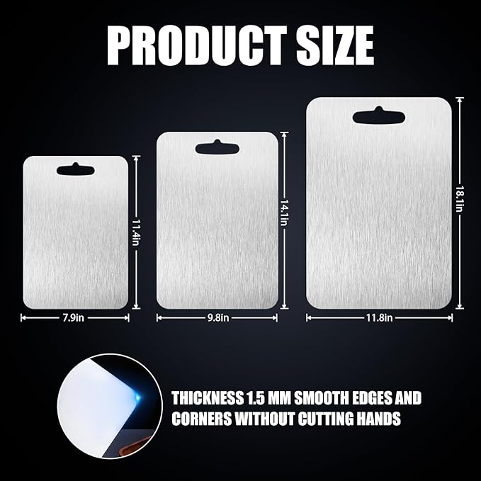 Cutting Board Double Sided,2 Pcs Vegetable Board With Sharpening Stone,Large Size+Small Size,Food Grade Stainless steel and Wheat straw PP Material,Eco-Friendly (16x10)
