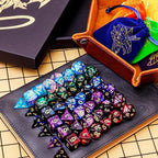 DND Dice Set 42 Pcs Polyhedral Dungeons and Dragons Rolling Dice for D&D RPG MTG Table Games Dice Bulk with Colorful Drawstring Bags and Dice Tray (Star-Tray)