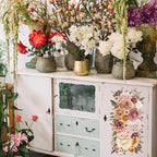 GLOBLELAND 4 Sheets Pink Vintage Bouquet Rub on Transfer for Furniture 11.8x5.9inch Flowers and Plants Rub on Transfer Sticker Daisy UV Self Adhesive Decals Wall Art Craft for Home Decor