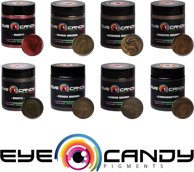 Eye Candy Pigments Premium Brown Mica Powder - Kendo Brown (50gr) - for Epoxy, Resin, Soap, Paint, Woodworking, Acrylic Pouring, Bath Bombs, Fishing Lures - DIY Arts and Crafts Additive