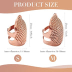 ZESION 4Pcs Sewing Thimbles, Adjustable Metal Thimbles for Hand Sewing Finger Protector, Quilting Craft Accessories for Knitting Needlework DIY Tools, Rose Gold(2 Sizes, S/M)