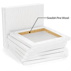 GOTIDEAL Stretched Canvases for Painting, 14x18 Inch Set of 7, Primed White - 100% Cotton Blank Art Canvas Boards for Painting for Acrylic Pouring, Oil Paint Dry & Wet Art Media
