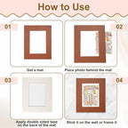 uxcell 10Pcs Picture Mats, 8 x 10 Mat Board Center for 5 x 7 Pictures Acid Free White Core Bevel Cut Frame Mattes for Display Art Measuring, Cream