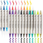 TRANSON 24 Colors Bold and Brush Dual-tip Acrylic Paint Marker Pen for Canvas Rock Wood Leather Ceramic DIY Painting