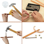 Yoption 37 Pieces Leather Stamping Tool Set, 26 Letters Alphabet & 10 Numbers Stamps Steel Punch Tool 9mm + 1 Stamping Handle for Leather Craft