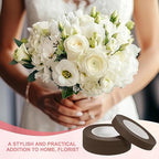 MECCANIXITY 3 Rolls Floral Tapes, 30 Yard x 1/16 in Florist Crepe Flowers Bouquets Tape Adhesive Waterproof for Flower Arranging Wrapping, Coffee