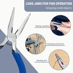 KAIHAOWIN Mini Needle Nose Pliers 5"-5 Pack KAIHAOWIN Small Long Nose Pliers with Wire Cutters, Spring Loaded Thin Needle Nose Pliers, Precision Pliers Set for Crafts/Jewelry Making/Tiny Project