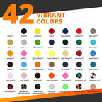 HTVRONT Heat Transfer Vinyl HTV Vinyl Bundle, 65 Pack Iron on Vinyl for T-Shirts 41 Assorted Colors HTV Vinyl Bundle with Weeding Hooks and PTFE Sheet