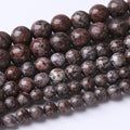 32PCS 12MM Brown Snowflake Stone Beads Energy Healing Beads for DIY Jewelry Bracelet Necklace Making for Jewelry Making 15Inch
