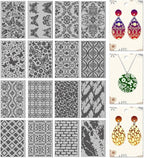 CHGCRAFT 16 Sheets Flower and Butterfly Clay Texture Mat Vintage Pattern Polymer Clay Texture Sheets DIY Tools for Pottery Earring Jewelry Making Stamp Engraving Machines, 4x2.6inch