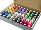 Simthread 63 Colors Polyester Compatible with Brother Embroidery Machine Thread Kit 40 Weight Compatible with Brother Babylock Janome Singer Pfaff Husqvarna Bernina Embroidery Sewing Machines 550Y