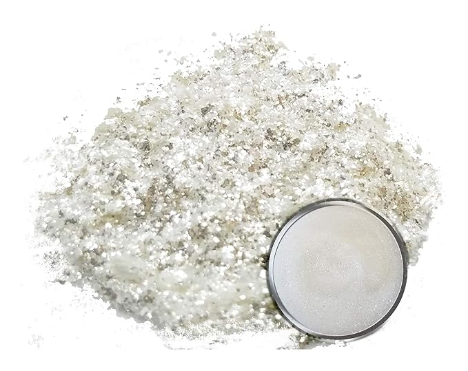 Eye Candy Premium Mica Powder Pigment “Glimmer White” (25g) Multipurpose DIY Arts and Crafts Additive | Woodworking, Bath Bombs, Resin, Epoxy, Soap, Nail Polish (Glimmer Ghost White, 25G)