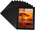 HOTUO 10 Pack Acid Free Black 11x14 Picture Frame Mats for 9x12, Pre-Cut with Ivory Core Bevel Cut, 4 Ply Thickness Photo Mat for Frames/Artwork/Prints/Pictures.
