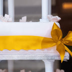 Humphrey's Craft 4 Inch Gold Double Faced Satin Ribbon - 5 Yards Variety of Color for Crafts Gift Wrapping Cutting Ceremony Decoration Sewing Christmas Tree Wedding and Dining Tables.