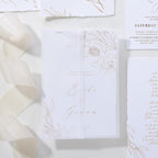 UNIQOOO 120 Pack Pre-Folded Vellum Jackets for 5x7 Invitations, Elegant Semi-Transparent Vellum Paper, 115GSM Wedding Invitation Accessories, for Envelope Liners 5x7 Inserts