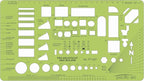 Pacific Arc, Architects & Builders Template, 1/4 in Scale, Drawing aid Stencil for Professional or School Work, Size 5.125 x 9.25 in.