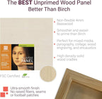 Ampersand Art Supply Unprimed Basswood Artist Panel, 7/8" Cradled Profile, 9"x12"