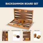GSE Games & Sports Expert Premium Wooden Folding Inlay Backgammon Board Game Set, Classic Traditional Strategy Board Games (Focus- 21 Inches)