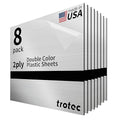 Trotec | Metallic Looking Acrylic Sheet | 12"x12"x1/16, 8 Pcs | Brushed Silver/Black | Metallic Finish - Scratch Resistant for Laser Engraving & Cutting,Printing,Glowforge,Name Plate | USA Made